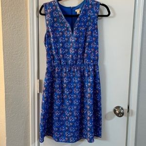 J. Crew Blue Floral Sleeveless Dress | 4 EUC